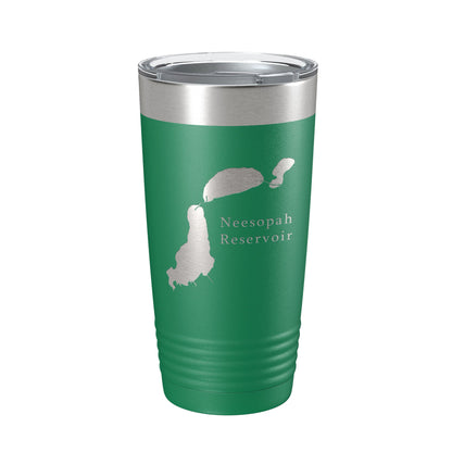 Neesopah Reservoir Tumbler Lake Map Travel Mug Insulated Laser Engraved Coffee Cup Colorado 20 oz-9