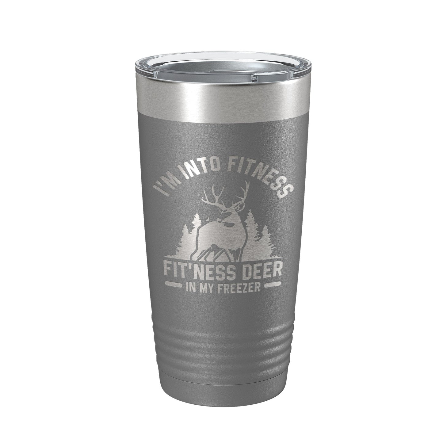 Deer Hunter Funny Tumbler Travel Mug I'm Into Fitness Fitting This Deer In My Freezer Insulated Laser Engraved Hunting Gift Coffee Cup 20 oz-16