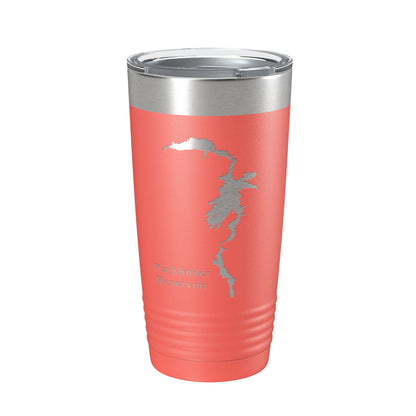 Pathfinder Reservoir Tumbler Lake Map Travel Mug Insulated Laser Engraved Coffee Cup Wyoming 20 oz-20