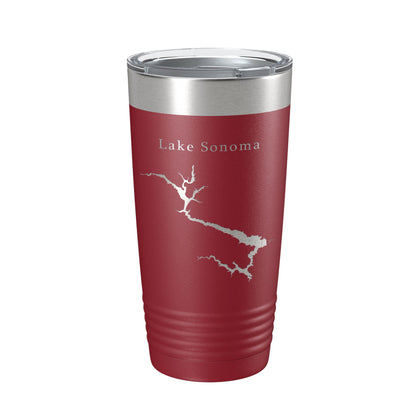Lake Sonoma Map Tumbler Travel Mug Insulated Laser Engraved Coffee Cup California 20 oz-18