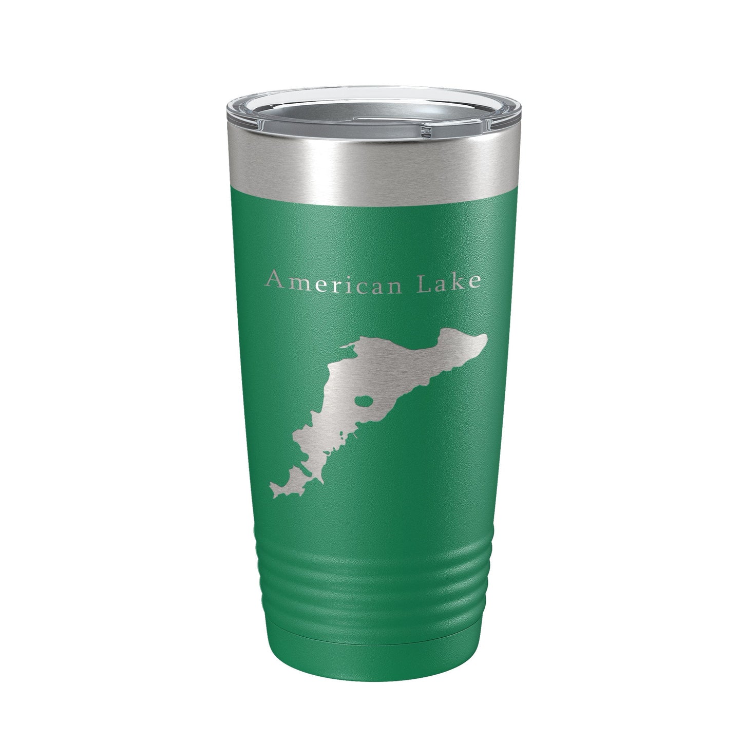 American Lake Map Tumbler Travel Mug Insulated Laser Engraved Coffee Cup Washington 20 oz-9