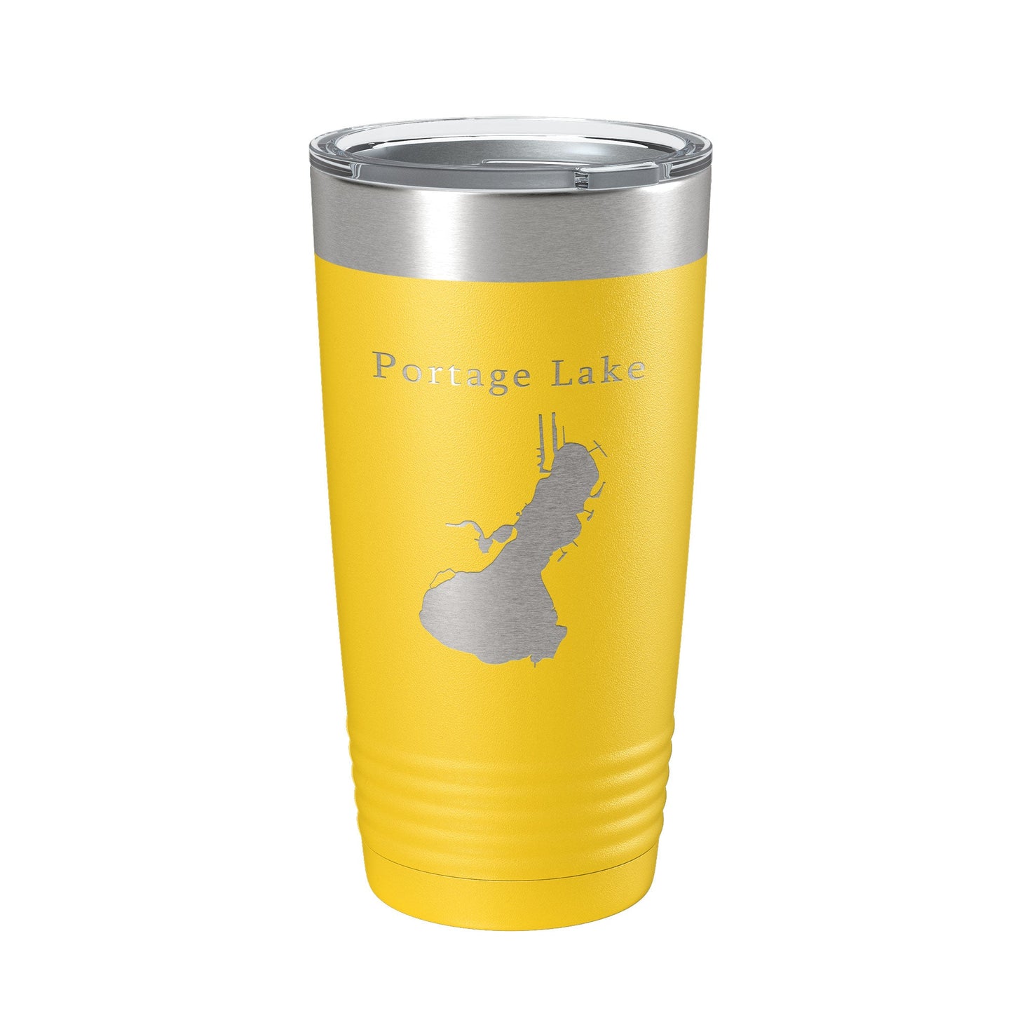 Portage Lake Map Tumbler Travel Mug Insulated Laser Engraved Coffee Cup Huron River Chain of Lakes Michigan 20 oz-19