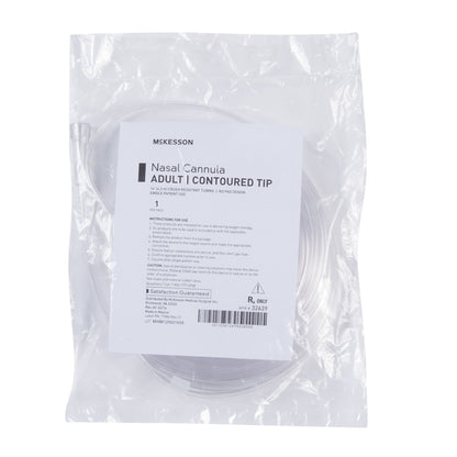Nasal Cannula McKesson Adult Curved Prong / NonFlared Tip 14 Foot O2 Line