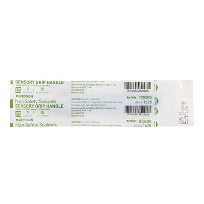 Scalpel McKesson No. 15 Stainless Steel / Plastic Sensory Grip Handle Sterile Disposable
