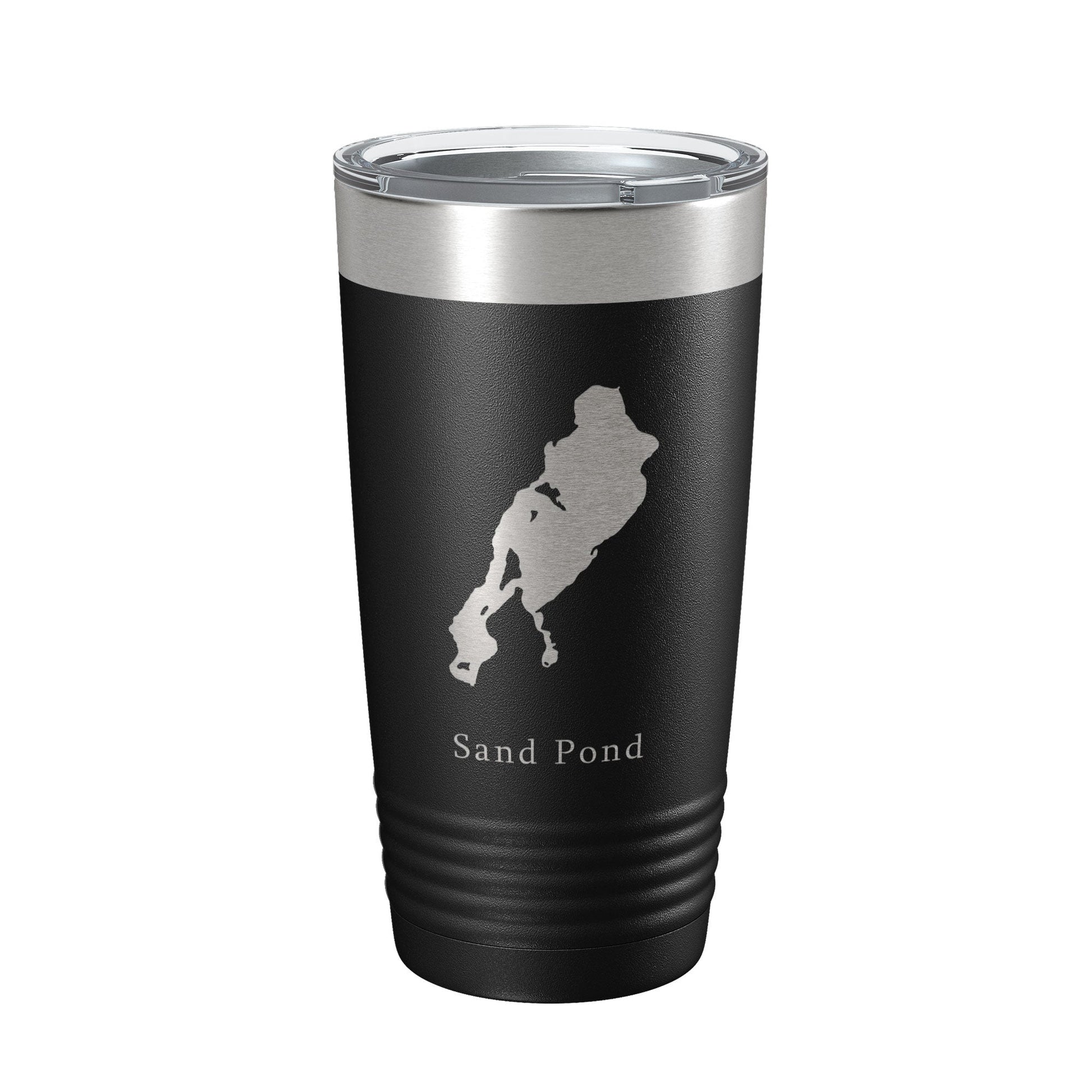 Sand Pond Tumbler Lake Map Travel Mug Insulated Laser Engraved Coffee Cup Maine 20 oz-0