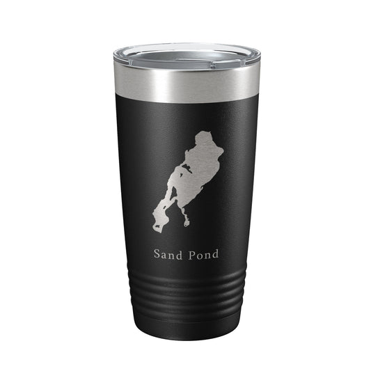 Sand Pond Tumbler Lake Map Travel Mug Insulated Laser Engraved Coffee Cup Maine 20 oz-0