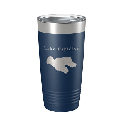 Lake Paradise Map Tumbler Travel Mug Insulated Laser Engraved Coffee Cup Michigan 20 oz-2