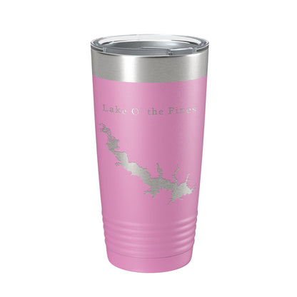 Lake O' the Pines Map Tumbler Travel Mug Insulated Laser Engraved Coffee Cup Texas 20 oz-14