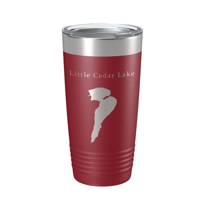 Little Cedar Lake Map Tumbler Travel Mug Insulated Laser Engraved Coffee Cup Wisconsin 20 oz-18