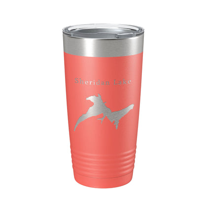 Sheridan Lake Map Tumbler Travel Mug Insulated Laser Engraved Coffee Cup South Dakota 20 oz-20