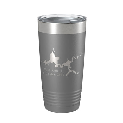 William H. Harsha Lake Map Tumbler Travel Mug Insulated Laser Engraved Coffee Cup Ohio 20 oz-16
