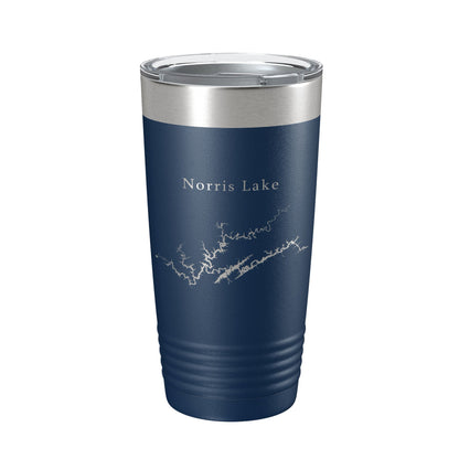 Norris Lake Map Tumbler Travel Mug Insulated Laser Engraved Coffee Cup Tennessee 20 oz-8