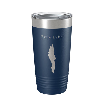 Echo Lake Map Tumbler Travel Mug Insulated Laser Engraved Coffee Cup Acadia Maine 20 oz-2