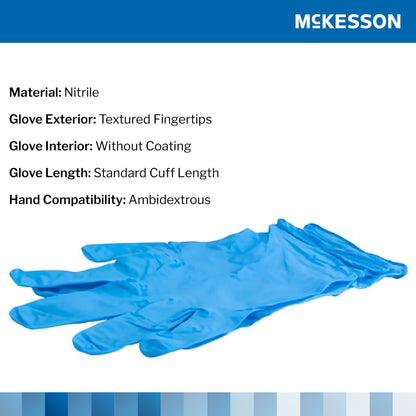 Exam Glove McKesson Confiderm® 4.5C Large NonSterile Nitrile Standard Cuff Length Textured Fingertips Blue Chemo Tested