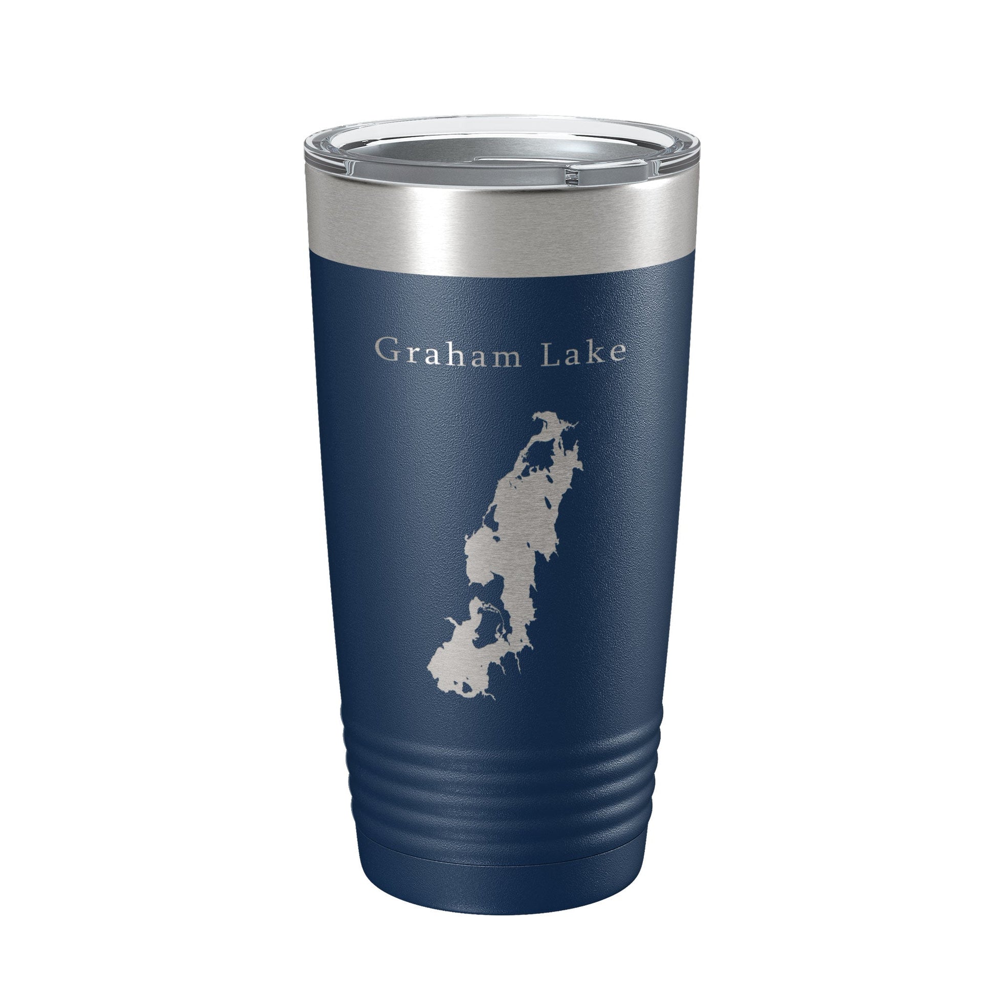 Graham Lake Map Tumbler Travel Mug Insulated Laser Engraved Coffee Cup Maine 20 oz-2