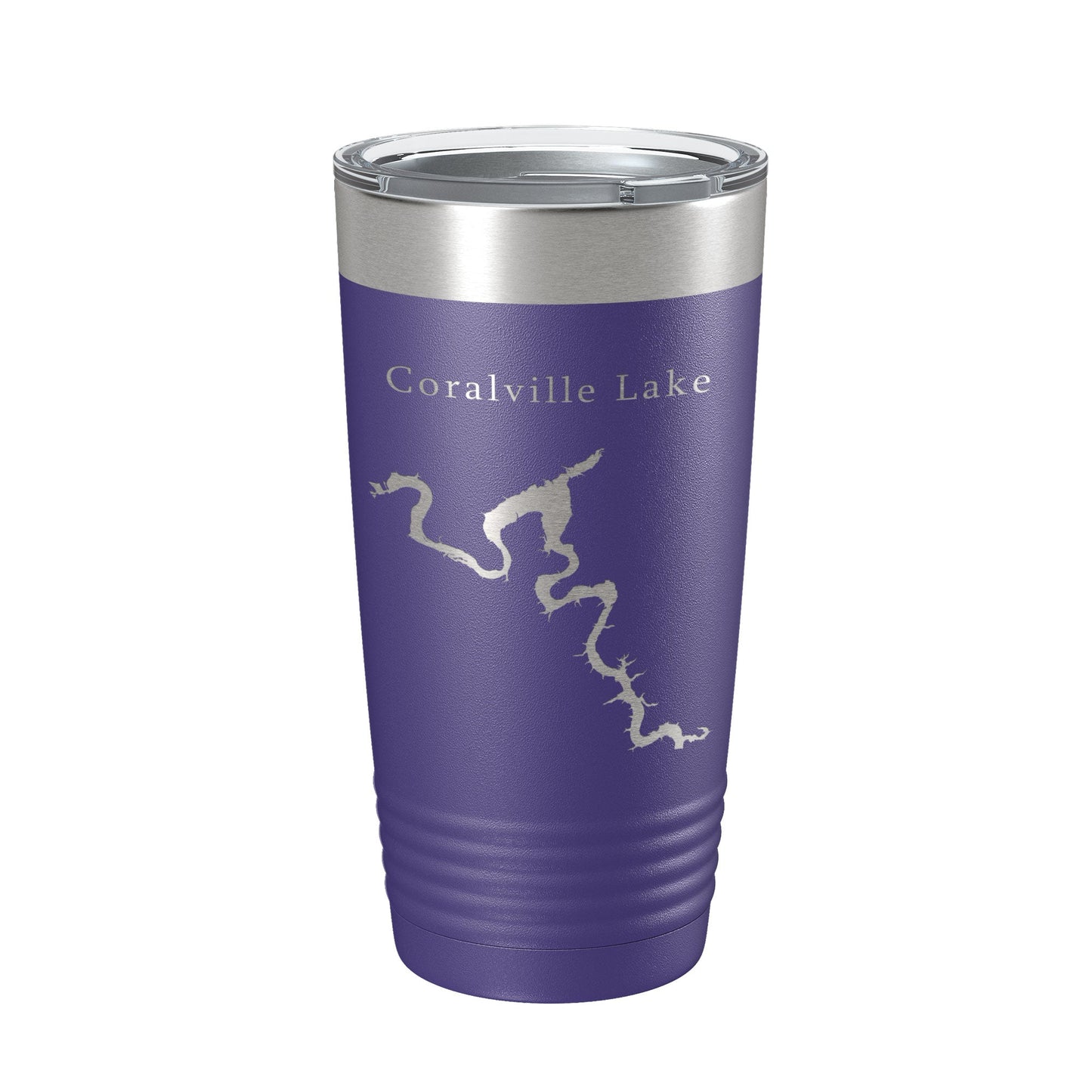 Coralville Lake Map Tumbler Travel Mug Insulated Laser Engraved Coffee Cup Iowa River 20 oz-15