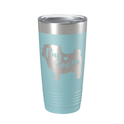 Pug Mom Tumbler Dog Travel Mug Gift Insulated Laser Engraved Coffee Cup 20 oz-13