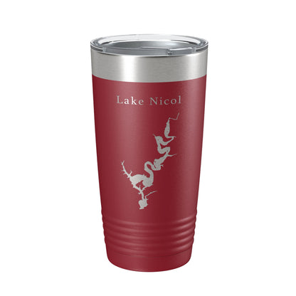 Lake Nicol Map Tumbler Travel Mug Insulated Laser Engraved Coffee Cup Alabama 20 oz-18