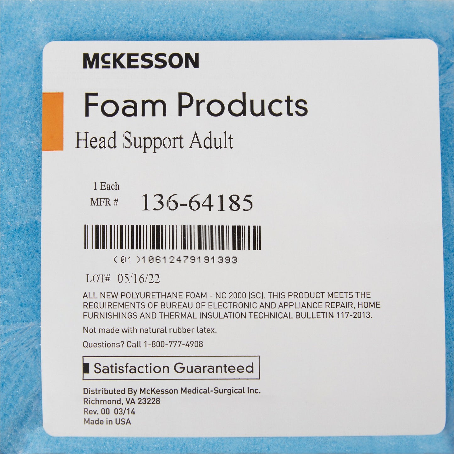 Head Positioner McKesson 9 W X 8 L X 4-1/2 H Inch Foam Freestanding