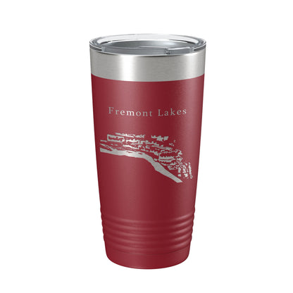 Fremont Lakes Map Tumbler Travel Mug Insulated Laser Engraved Coffee Cup Platte River Nebraska 20 oz-18