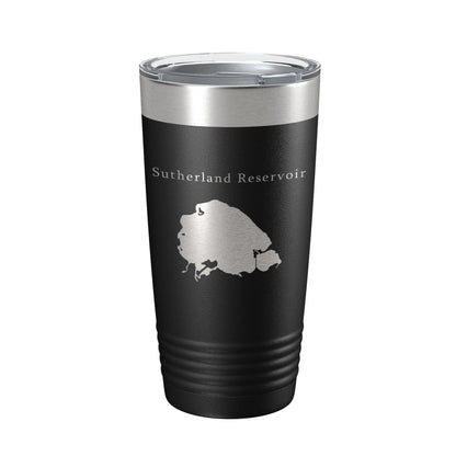 Sutherland Reservoir Tumbler Lake Map Travel Mug Insulated Laser Engraved Coffee Cup Nebraska 20 oz-0