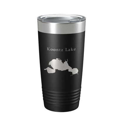 Koontz Lake Map Tumbler Travel Mug Insulated Laser Engraved Coffee Cup Indiana 20 oz-0