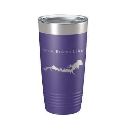 West Branch Lake Map Tumbler Travel Mug Insulated Laser Engraved Coffee Cup Ohio 20 oz-15
