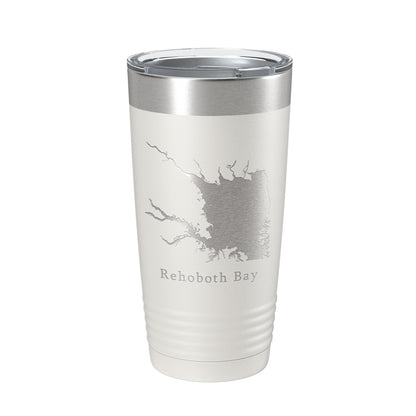 Rehoboth Bay Tumbler Lake Map Travel Mug Insulated Laser Engraved Coffee Cup Delaware 20 oz-7
