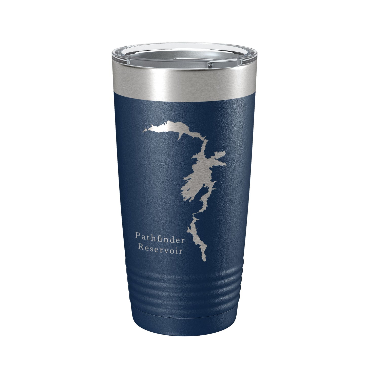 Pathfinder Reservoir Tumbler Lake Map Travel Mug Insulated Laser Engraved Coffee Cup Wyoming 20 oz-2