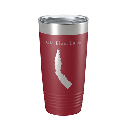 Cle Elum Lake Map Tumbler Travel Mug Insulated Laser Engraved Coffee Cup Washington 20 oz-18