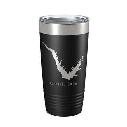 Castaic Lake Map Tumbler Travel Mug Insulated Laser Engraved Coffee Cup California 20 oz-0