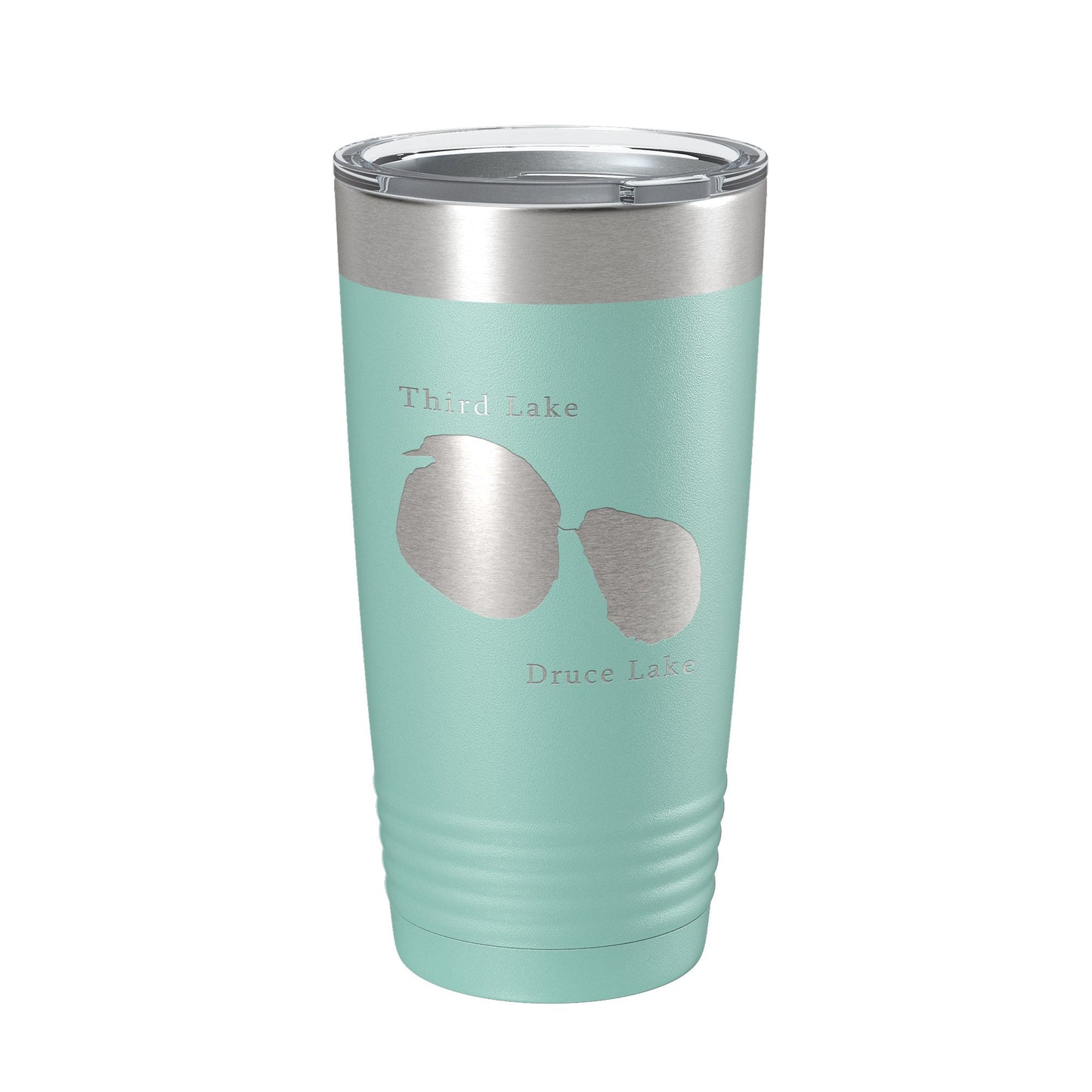 Third and Druce Lakes Map Tumbler Travel Mug Insulated Laser Engraved Coffee Cup Mill Creek Illinois 20 oz-12