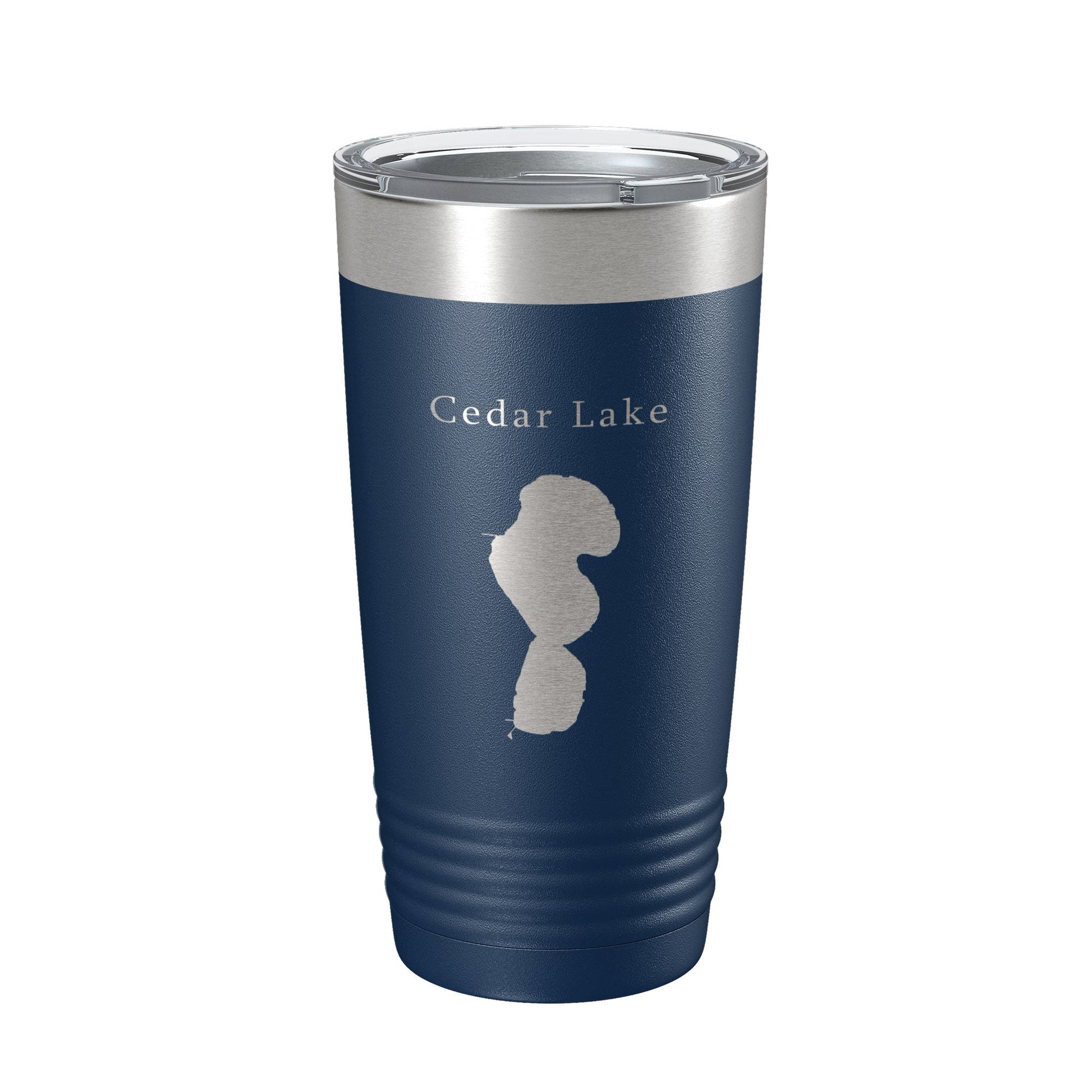Cedar Lake Map Tumbler Travel Mug Insulated Laser Engraved Coffee Cup Indiana 20 oz-2
