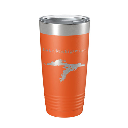 Lake Michigamme Map Tumbler Travel Mug Insulated Laser Engraved Coffee Cup Michigan 20 oz-17