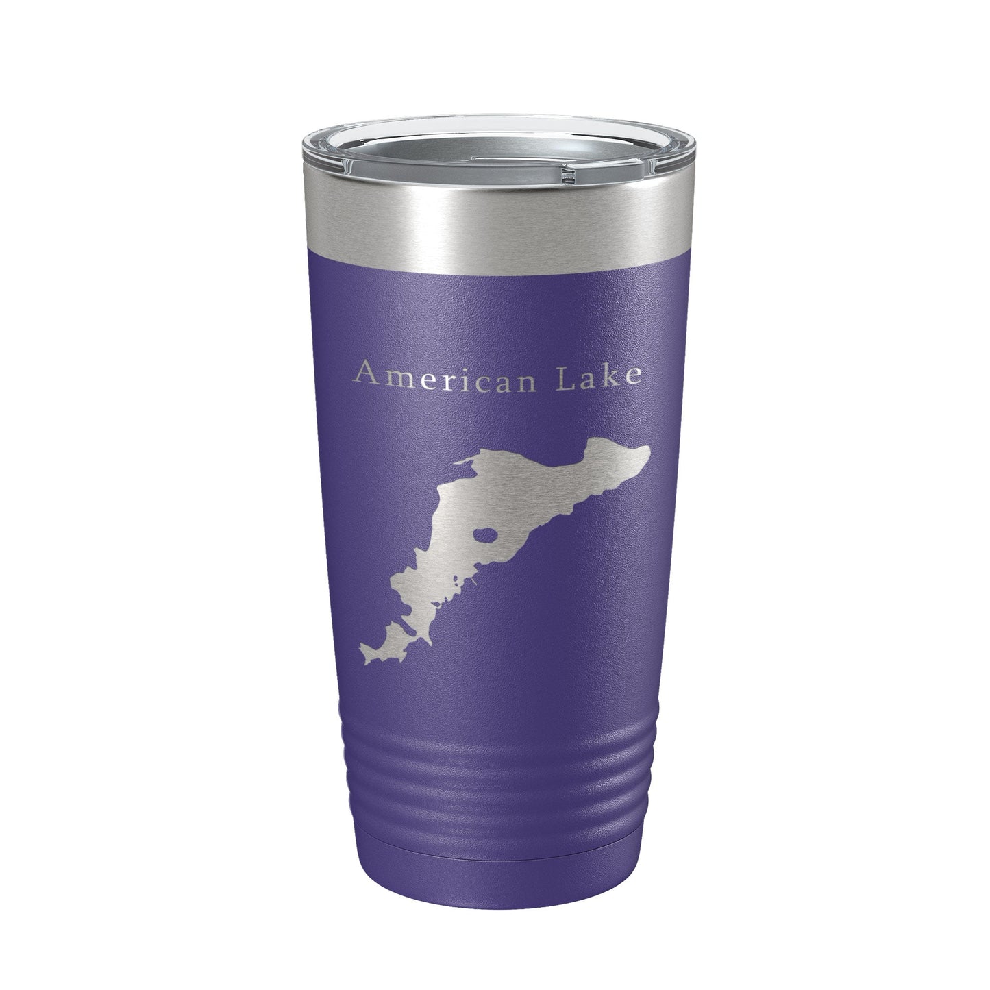 American Lake Map Tumbler Travel Mug Insulated Laser Engraved Coffee Cup Washington 20 oz-15