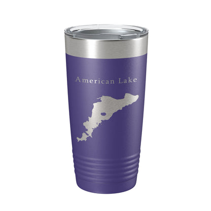 American Lake Map Tumbler Travel Mug Insulated Laser Engraved Coffee Cup Washington 20 oz-15