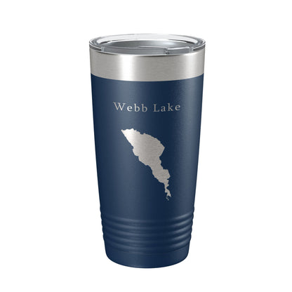 Webb Lake Map Tumbler Travel Mug Insulated Laser Engraved Coffee Cup Maine 20 oz-2