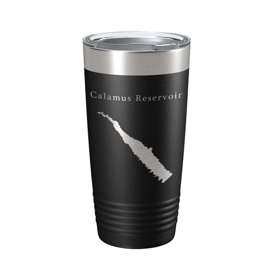 Calamus Reservoir Tumbler Lake Map Travel Mug Insulated Laser Engraved Coffee Cup Nebraska 20 oz-0