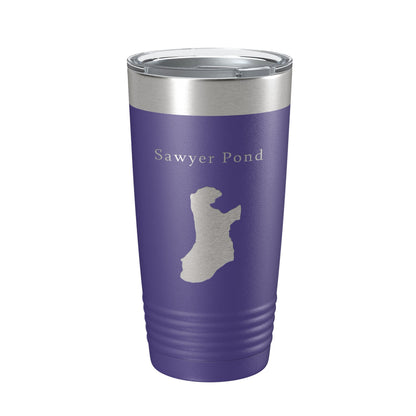 Sawyer Pond Tumbler Lake Map Travel Mug Insulated Laser Engraved Coffee Cup Maine 20 oz-15