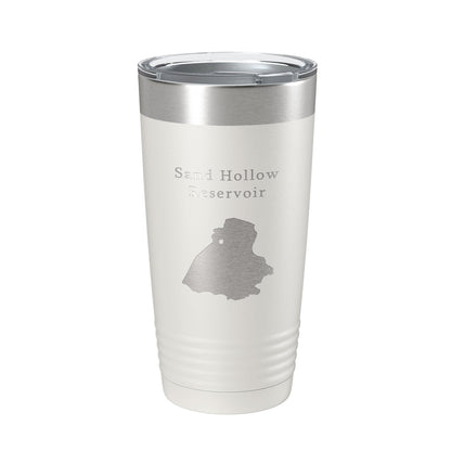 Sand Hollow Reservoir Tumbler Lake Map Travel Mug Insulated Laser Engraved Coffee Cup Utah 20 oz-1