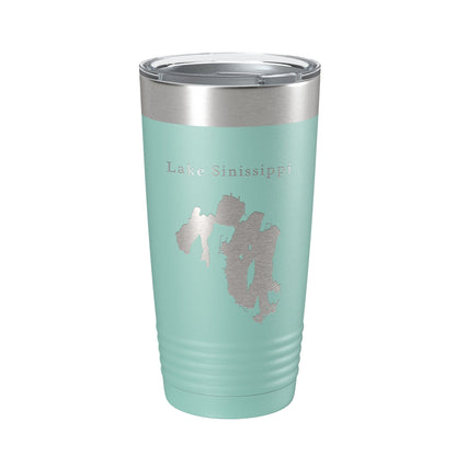 Lake Sinissippi Map Tumbler Travel Mug Insulated Laser Engraved Coffee Cup Wisconsin 20 oz-12