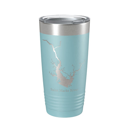 St. Marks River FL Map Tumbler Travel Mug Insulated Laser Engraved Coffee Cup Apalachee Bay Florida Saint 20 oz-13