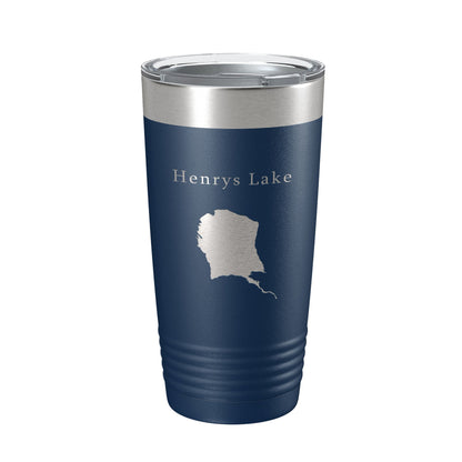 Henrys Lake Map Tumbler Travel Mug Insulated Laser Engraved Coffee Cup Idaho 20 oz-2