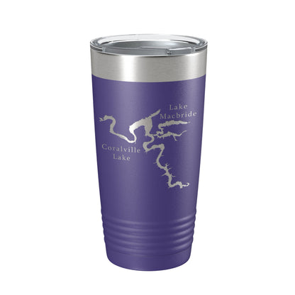 Coralville Lake Macbride Map Tumbler Travel Mug Insulated Laser Engraved Coffee Cup Iowa River 20 oz-15