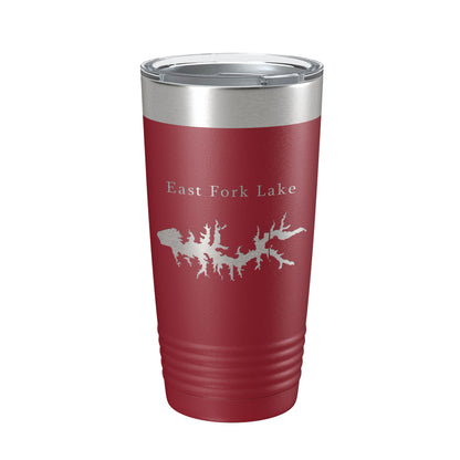 East Fork Lake Map Tumbler Travel Mug Insulated Laser Engraved Coffee Cup Illinois 20 oz-18