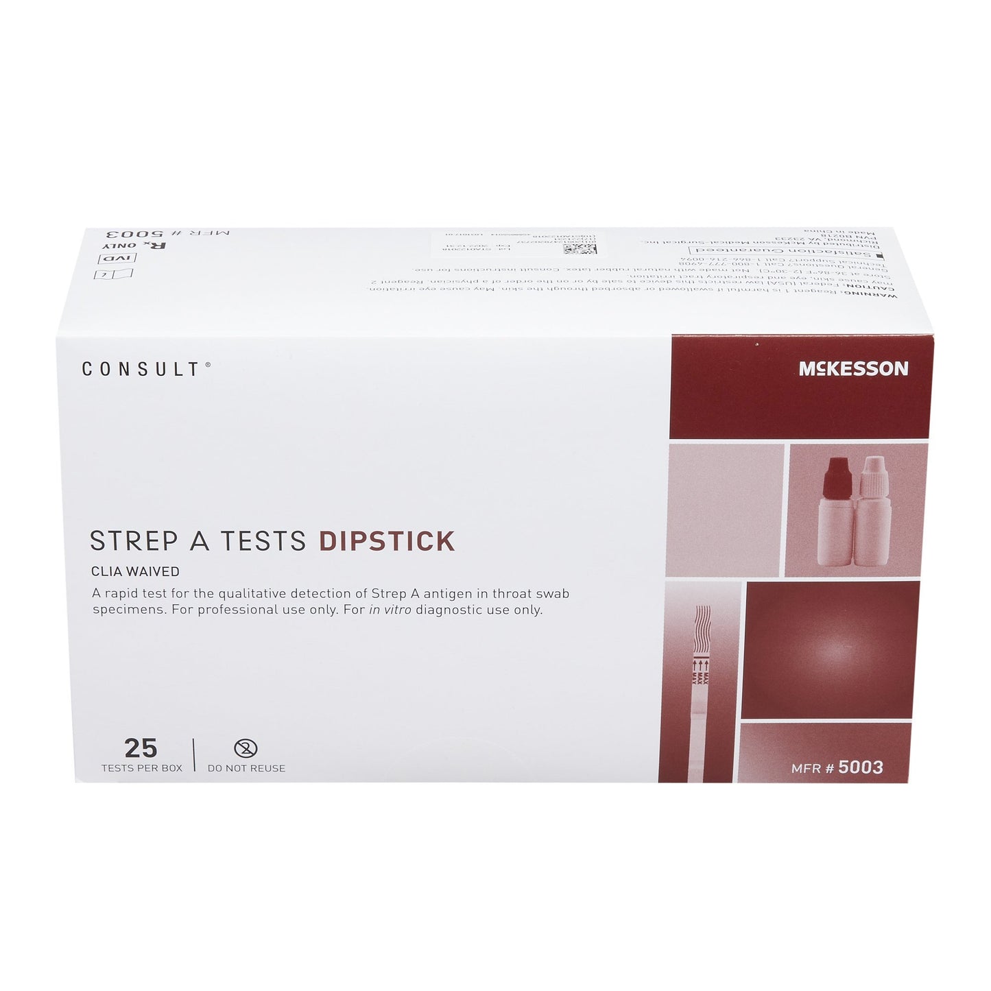 Respiratory Test Kit McKesson Consult™ Strep A Test 25 Tests CLIA Waived