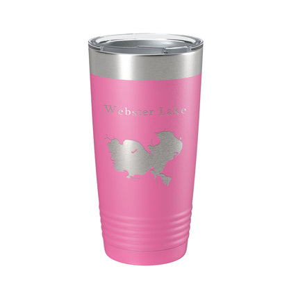 Webster Lake Map Tumbler Travel Mug Insulated Laser Engraved Coffee Cup Indiana 20 oz-11