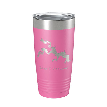 Lake D'Arbonne Map Tumbler Travel Mug Insulated Laser Engraved Coffee Cup Louisiana 20 oz-11