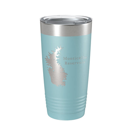 Monticello Reservoir Tumbler Lake Map Travel Mug Insulated Laser Engraved Coffee Cup South Carolina 20 oz-13