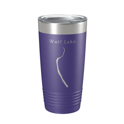 Wolf Lake Map Tumbler Travel Mug Insulated Laser Engraved Coffee Cup Illinois 20 oz-15